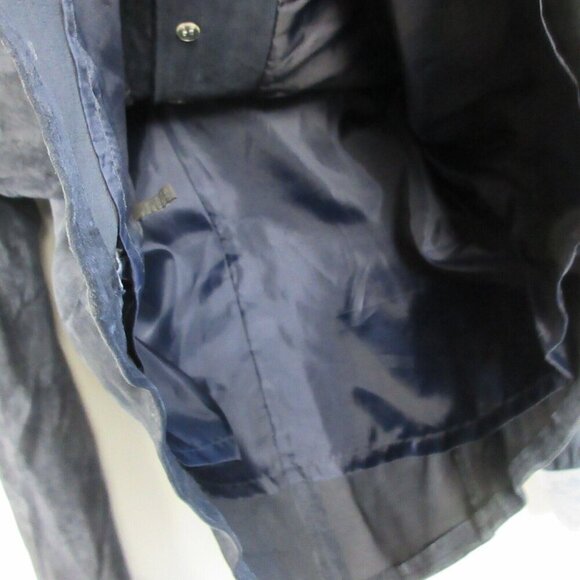 Willi Smith Collared Suede Shacket Womens XL Blue Leather Shirt y2k Jacket 684 - Picture 9 of 12